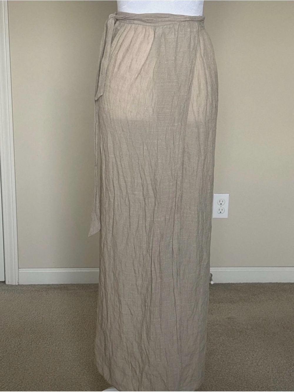 SHEIN Light Taupe Wrap Maxi Swim Sarong